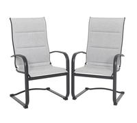 Chaises de repas extérieurs Textilène métal Avestar gris lot de 2