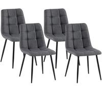 Chaises de salle à manger Asti, couleur gris foncé, lot de 4