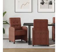 Chaises de Salle à Manger avec Roues avec roue 2 pc Simili cuir cuisine vidaXL v