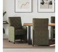 Chaises de Salle à Manger avec Roues avec roue 2 pc Simili daim cuisine vidaXL v