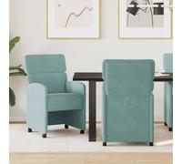 Chaises de Salle à Manger avec Roues avec roue 2 pc Velours en velours vidaXL vi