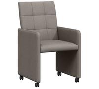Chaises de salle à manger avec roulettes - vidaXL - Taupe - Tissu - Contreplaqué et métal - 58x65x94 cm - Ergonomique