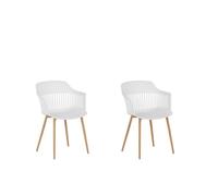 Chaises de salle à manger blanches BERECA - BELIANI - Lot de 2 - Contemporain - Design - Intérieur