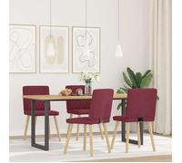 Chaises de salle à manger - CLARENCE - Lot de 4 - Rouge bordeaux - Tissu polyester - 45x54x86 cm - Assise 45x41,5 cm