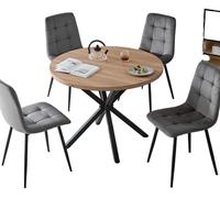 Chaises de salle à manger, design moderne et minimaliste, pieds en métal robustes, lot de 4 - gris