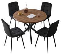 Chaises de salle à manger, design moderne et minimaliste, pieds métalliques robustes, lot de 4 - noir
