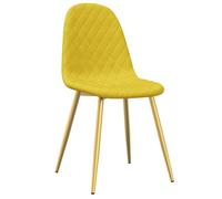 Chaises de salle à manger en velours - CLARENCE - Lot de 2 - Jaune moutarde - Velours polyester - Pieds chromés dorés