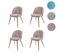 4x chaise de salle à manger HWC-D53, fauteuil, style rétro années 50, en velours gris brun