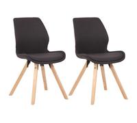 Chaises de Salle à Manger - Luna - Lot de 2 - Noir - Tissu - Design Scandinave