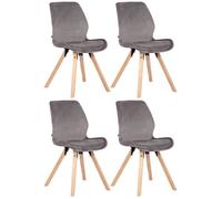 Chaises de Salle à Manger - Luna - Lot de 4 - Gris-Velours - Design Scandinave - Confort Absolu