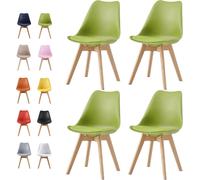 Chaises de salle à manger MCC Direct, lot de 4, chaises de cuisine, chaises de bureau, chaise coquille design, « Eva » disponible en 7 couleurs tendance Yellow