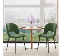 Chaises de Salle à Manger - PIPIPOXER - Lot de 2 - Velours Vert - Métal - Style Moderne