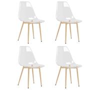Chaises de Salle à Manger Transparentes en Pet, Lot de 4 avec Pieds | Design moderne, nettoyage facile, du sol, dossier ergonomique, capacité 110 kg