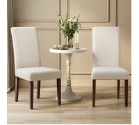 Chaises de Salle à Manger - VASAGLE - Lot de 2 - Dossier Haut - Assise Épaisse - Blanc Crème