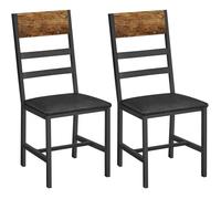 Chaises de salle à manger, Lot de 2, Assise Rembourrée, Cadre en acier Noir