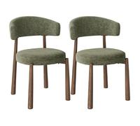 Chaises de salle à manger vert olive - WOLTU - Lot de 2 - Siège rond rembourré épais - Dossier Enveloppant Incurvé