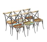 Chaises de salle à manger - VIDAXL - Bois de récupération massif - Lot de 6 - Style vintage