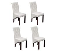 Chaises de salle à manger vidaXL, lot de 4, blanches, revêtues de similicuir