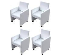 Chaises de salle à manger vidaXL, lot de 4, blanches, revêtues de similicuir