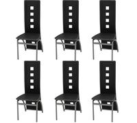 Chaises de salle à manger - VIDAXL - Lot de 6 - Noir Similicuir