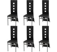 vidaXL – Chaises de salle à manger – Lot de 6 – Similicuir noir