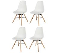 Chaises - DECONATION - Lot de 4 - Polypropylène - Pieds en bois - Style scandinave
