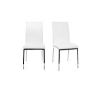 Chaises design blanc et acier chromé (lot de 2) SIMEA