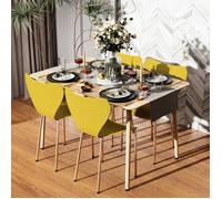 Chaises Design De Cuisine Salle À Manger Plastique - PIPIPOXER - Lot de 4 - Jaune - Ergonomique - Empilable