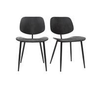Chaises design noire en bois noir et métal (lot de 2) TOBIAS