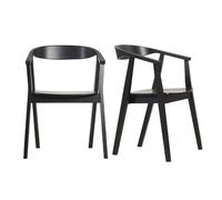 Chaises design noires en bois (lot de 2) BAHIA