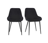 Chaises design noires en tissu velours et métal (lot de 2) HOLO