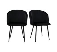 Chaises design noires en tissu velours et métal (lot de 2) VANITY