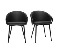 Chaises design noires (lot de 2) PRECIO