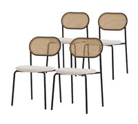 Chaises design rotin et acier noir