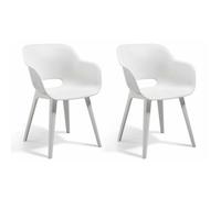 KETER AKOLA 2x Chaise ergonomique, 56,5 x 55 x 80 cm, blanc 17207305