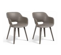 KETER AKOLA 2x Chaise ergonomique, 56,5 x 55 x 80 cm, cappuccino 17207305