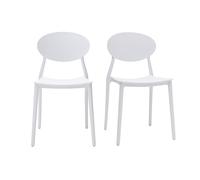 Chaises empilables blanches intérieur - extérieur (lot de 2) anna