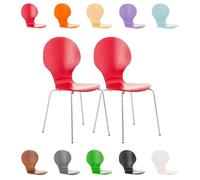 Chaises empilables robustes DIEGO - CLP - lot de 2 - siège en bois - forme ergonomique - 10 couleurs