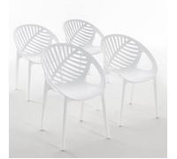 Chaises empilables - VIVIAN - Polypropylène renforcé - Design moderne - Usage intérieur et extérieur - 4 pièces