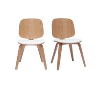 Chaises en bois clair et blanc (lot de 2) beck