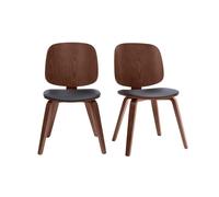 Chaises vintage en bois foncé et noir (lot de 2) BECK