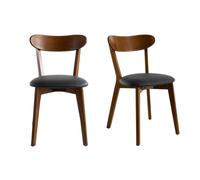 Chaises vintage en bois foncé et noir (lot de 2) DOVE
