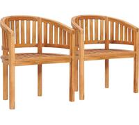 Chaises en forme de banane lot de 2 Bois de teck solide