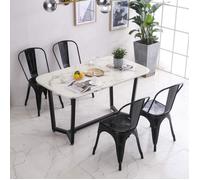 Chaises en Métal de Style Industriel Chic - SHE - Lot de 4 - Facile à Assembler - Anti-rayures