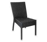 Chaises en rotin PE - BOLERO - Boléro - Anthracite - Lot de 4 - Empilables