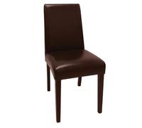 Bolero – Chaises en simili cuir marron foncé – Contemporain – Bois massif – Lot de 2