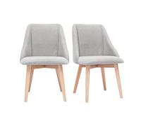 Chaises en tissu effet velours texturé gris clair (lot de 2) higgins