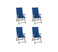 vidaXL Chaise à haut dossier Réglable 4 pièces avec coussins Bois massif Acacia