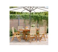 vidaXL Chaise de jardin Réglable 6 pcs. Beige Poly Rotin Massif