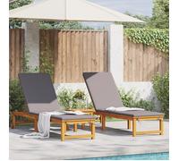 vidaXL Transat 2 pièces Marron 202 x 53 x 89 cm Bois massif Acacia